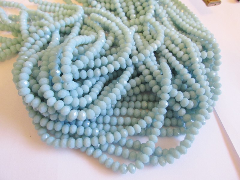 (image for) Blue opaque crystal faceted beads #Tu1380